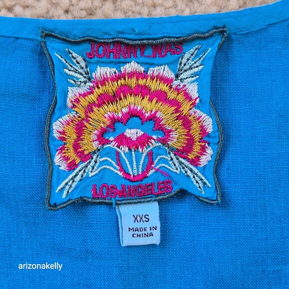 NWOT Johnny Was Nohea Linen Dress Embroidered XXS - Picture 5 of 12